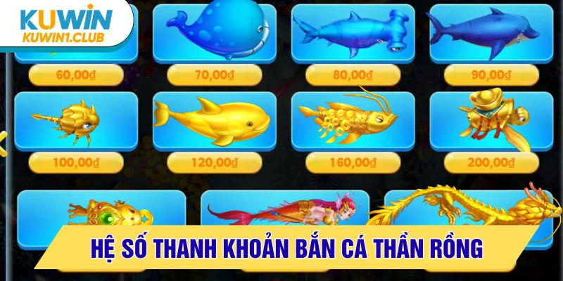 bắn cá thần rồng bảng thưởng